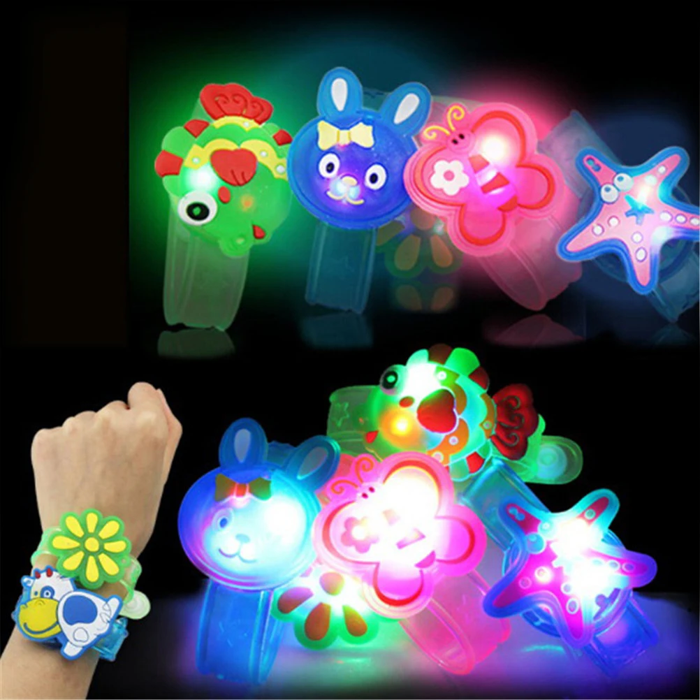 

Boys Girls Flash Wrist Band Glow In Dark Creative Cartoon Luminous Bracelets Watch Children's Day Birthday Jewelry Gifts