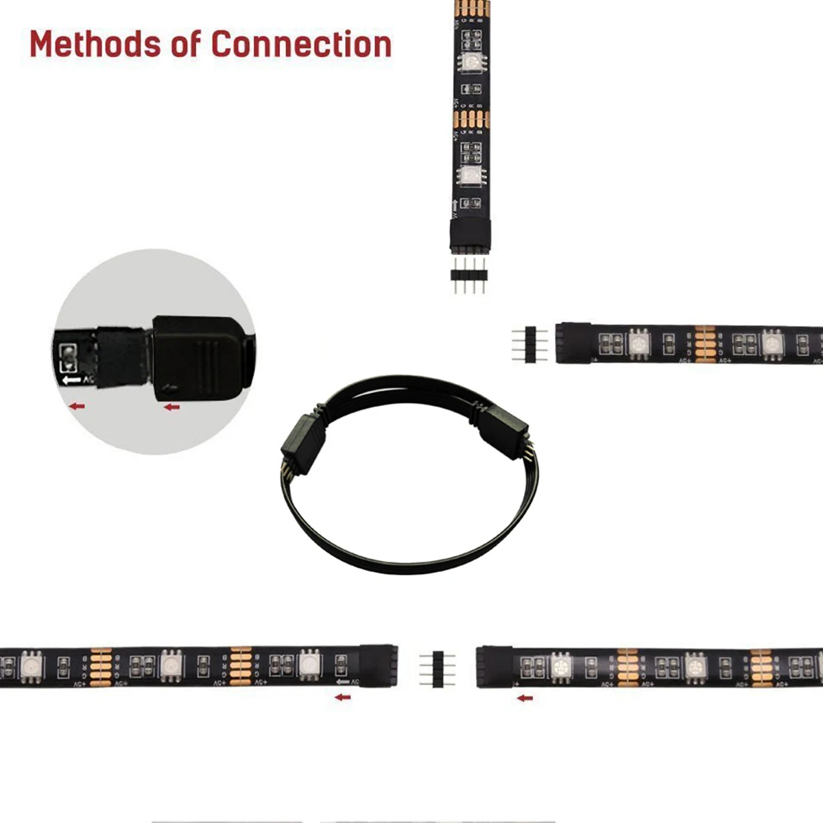 1 комплект 1 м/2 м Светодиодная лента гибкая 5050 RGB USB светодиодный телевизор водонепроницаемый задний план полоса света с 24 ключ RGB ИК пульт