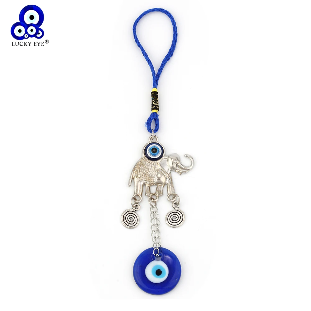 

Lucky Eye Elephant Keychain Glass Evil Eye Car Keychain Men Women Jewelry Animal Key Chain Gifts EY1245