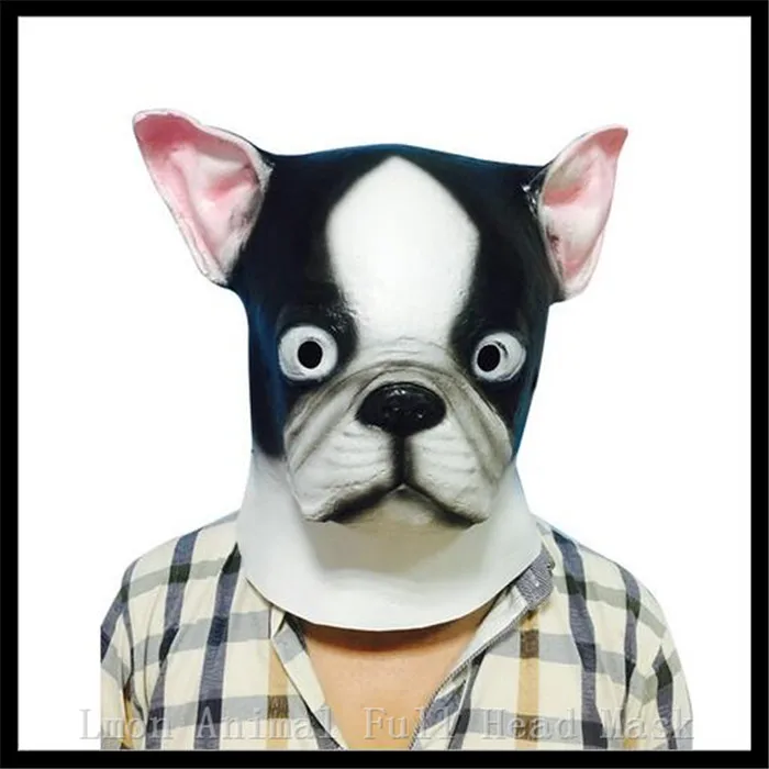

Free Shipping New Latex Pug Mask lovely Dog Halloween Party Carnival Mask Cosplay Unisex Animal Full Head Dog Mask Cute Pug Mask