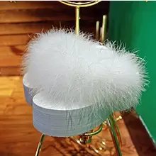 Меховые шлепанцы; 23 цвета; пляжные сандалии на платформе; коллекция года; сезон весна-лето; пляжные вьетнамки; повседневная женская обувь на танкетке без застежки;