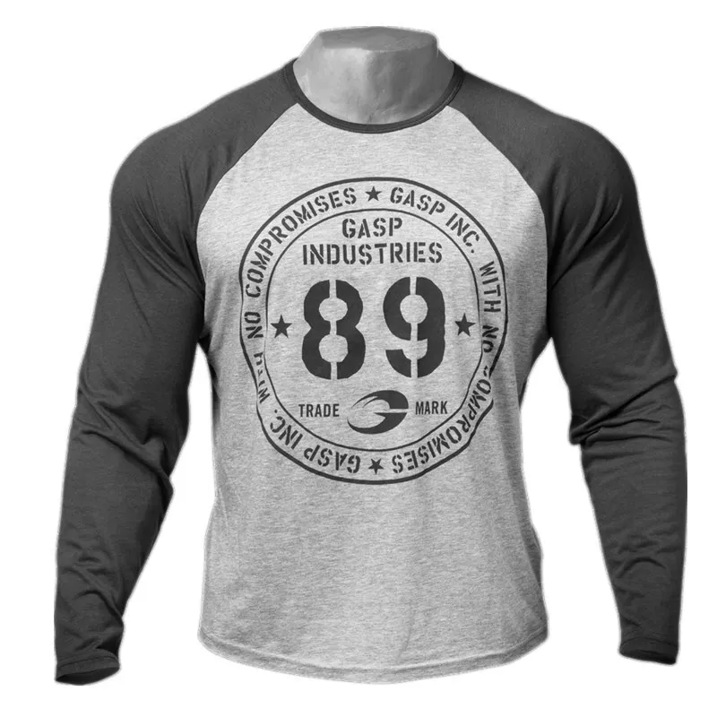 Для мужчин Бег Спорт хлопковая Футболка Тренажерный зал Фитнес тренировки Training с