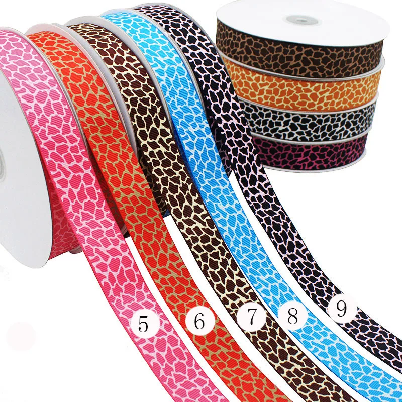 

[IuBuFiGo] 10Y 3/8"(9mm) Animal Grosgrain Giraffe Ribbon Printed Packing DIY Bow Tape Free Shipping