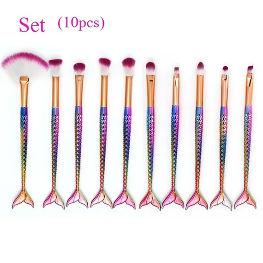 

New Fashion Style 10PCS Make Up Foundation Eyebrow Eyeliner Blush Cosmetic Concealer Brushes Pincel de maquiagem zsmw