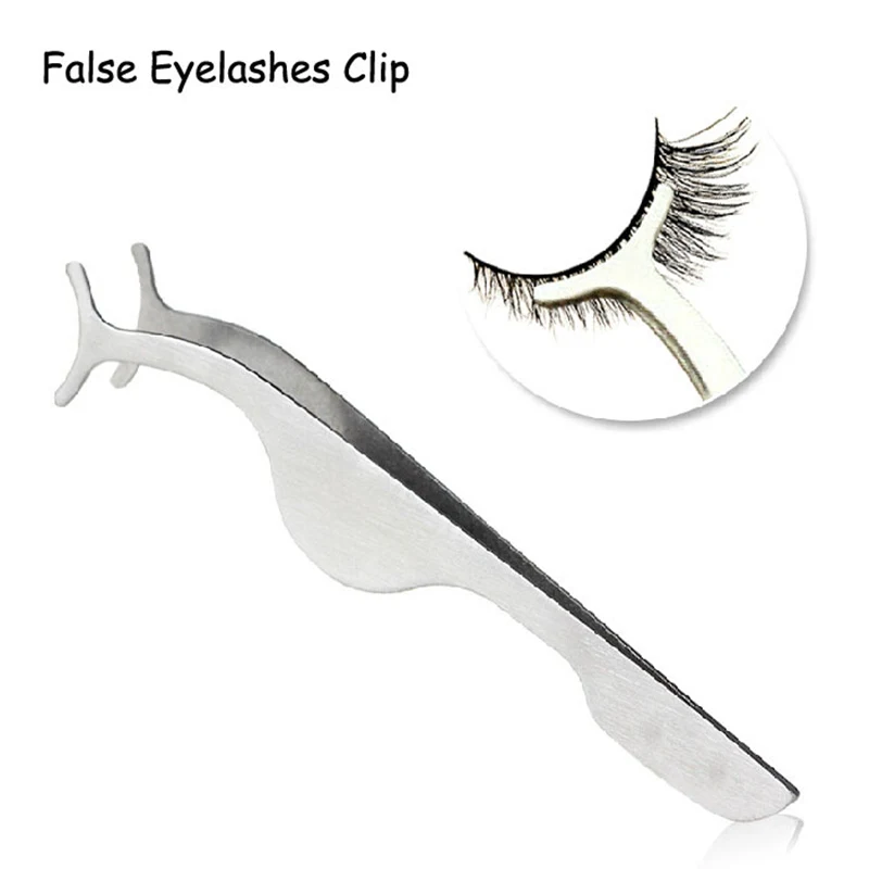 1Pcs Stainless Steel Eyelash Curler False Eyelashes Tweezers Clip para