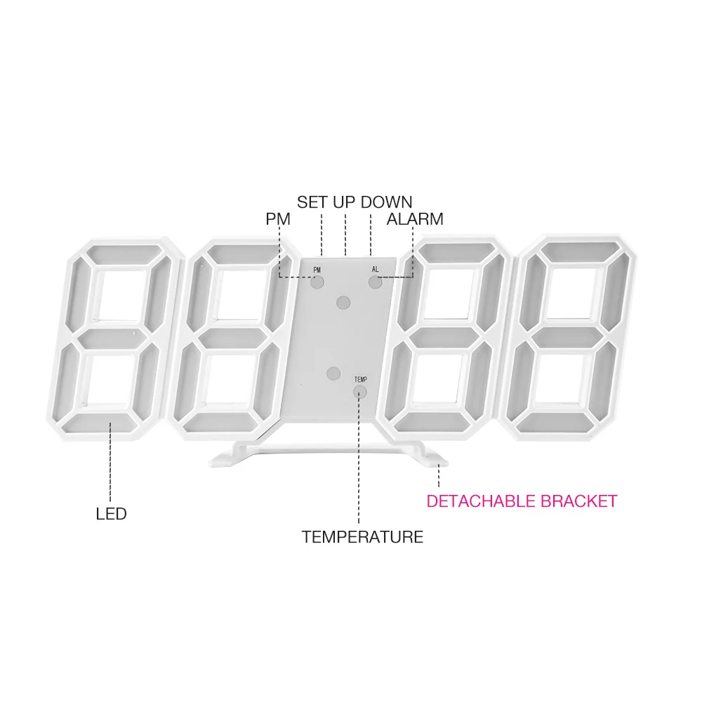 Горячей 3D LED Настенные Часы Современные Цифровые настенные Часы Настольные Часы-Будильник Ночник Saat Настенные Часы Для Дома Гостиная часы на стену настенные электронные для кухни домашние комнатные nixie wall clock