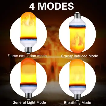 

Flame Bulb LED Flame Effect Bulb 4 Modes E26 Standard Base Analog Decorative Light for Holiday Decoration / Hotel / Bar