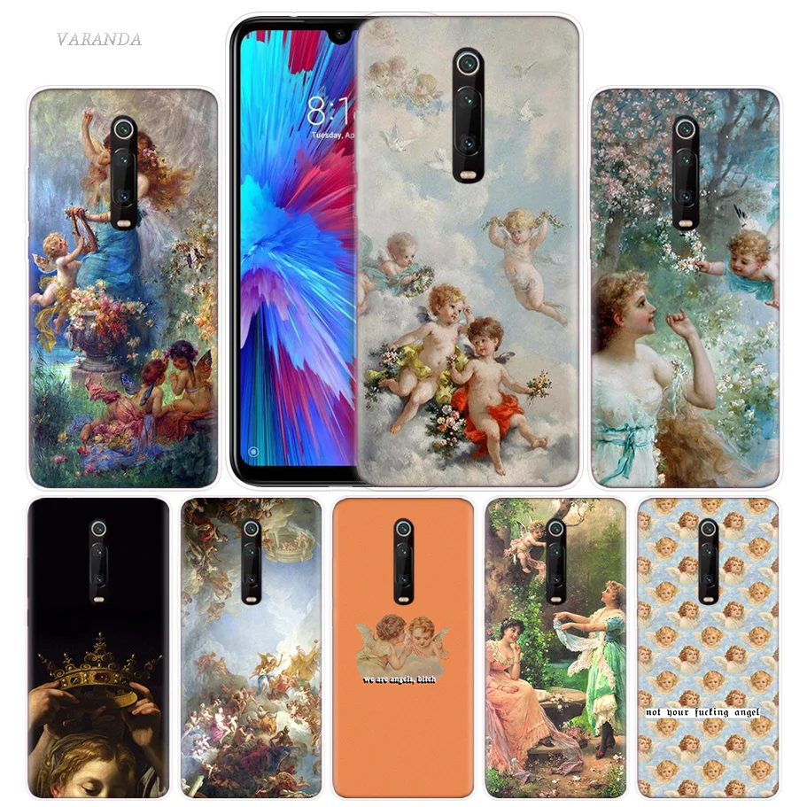 

Angel Cupid Art Paint Case for Xiaomi Redmi Note 7 7S K20 Y3 GO S2 6 6A 7A 5 Pro MI Play A1 A2 8 Lite Poco F1 Silicone Phone Bag