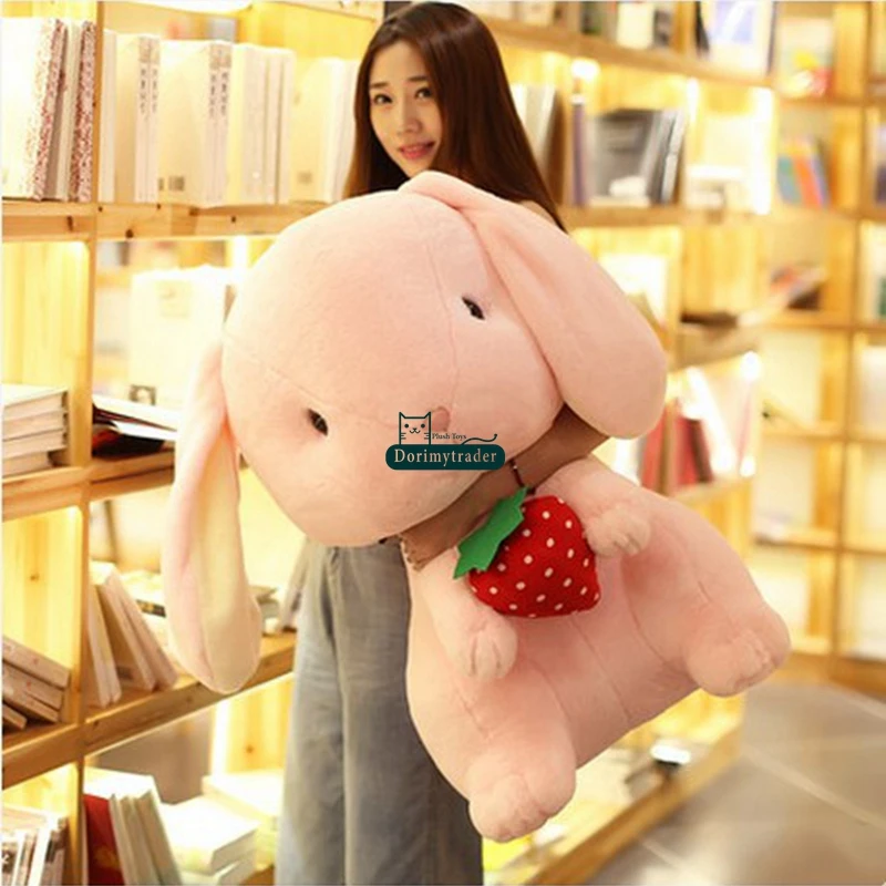 Dorimytrader Lovely 70cm Giant Soft Cartoon Bunny Stuffed Toy Pop Plush Anime Rabbit Doll Pillow Girl Gift 28inches DY61602 (1)