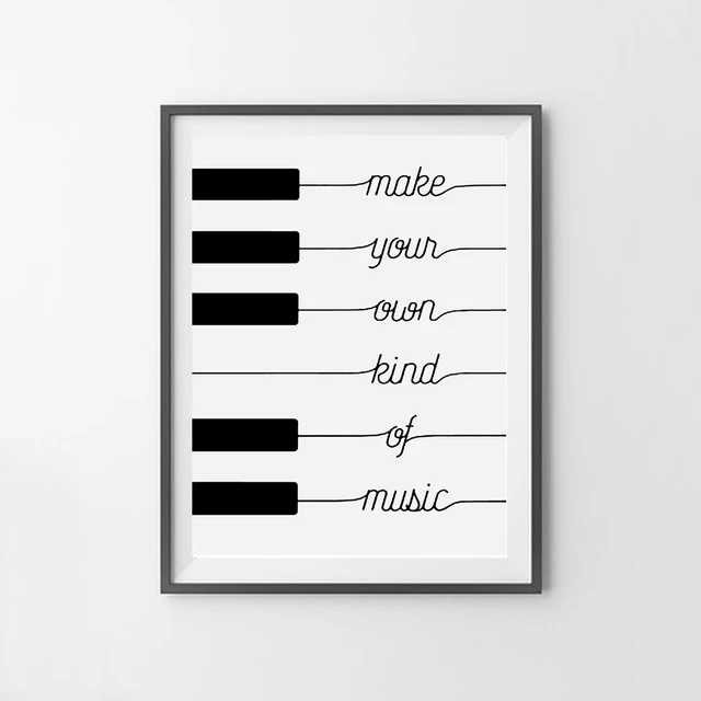 make your own kind of music black white poster design nordic canvas