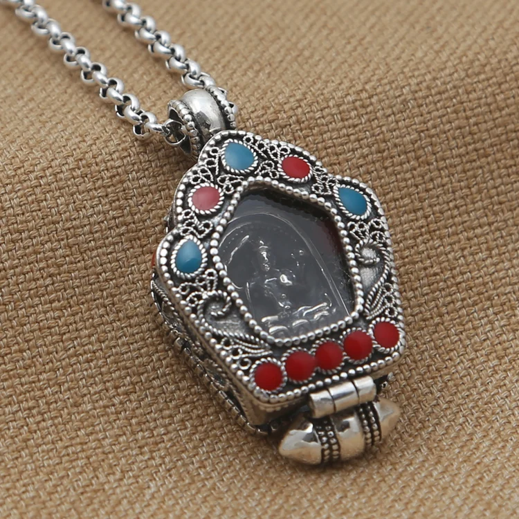 S925 sterling silver jewelry Nepal GAU box vintage Thai silver pendants ladies to Tibetan