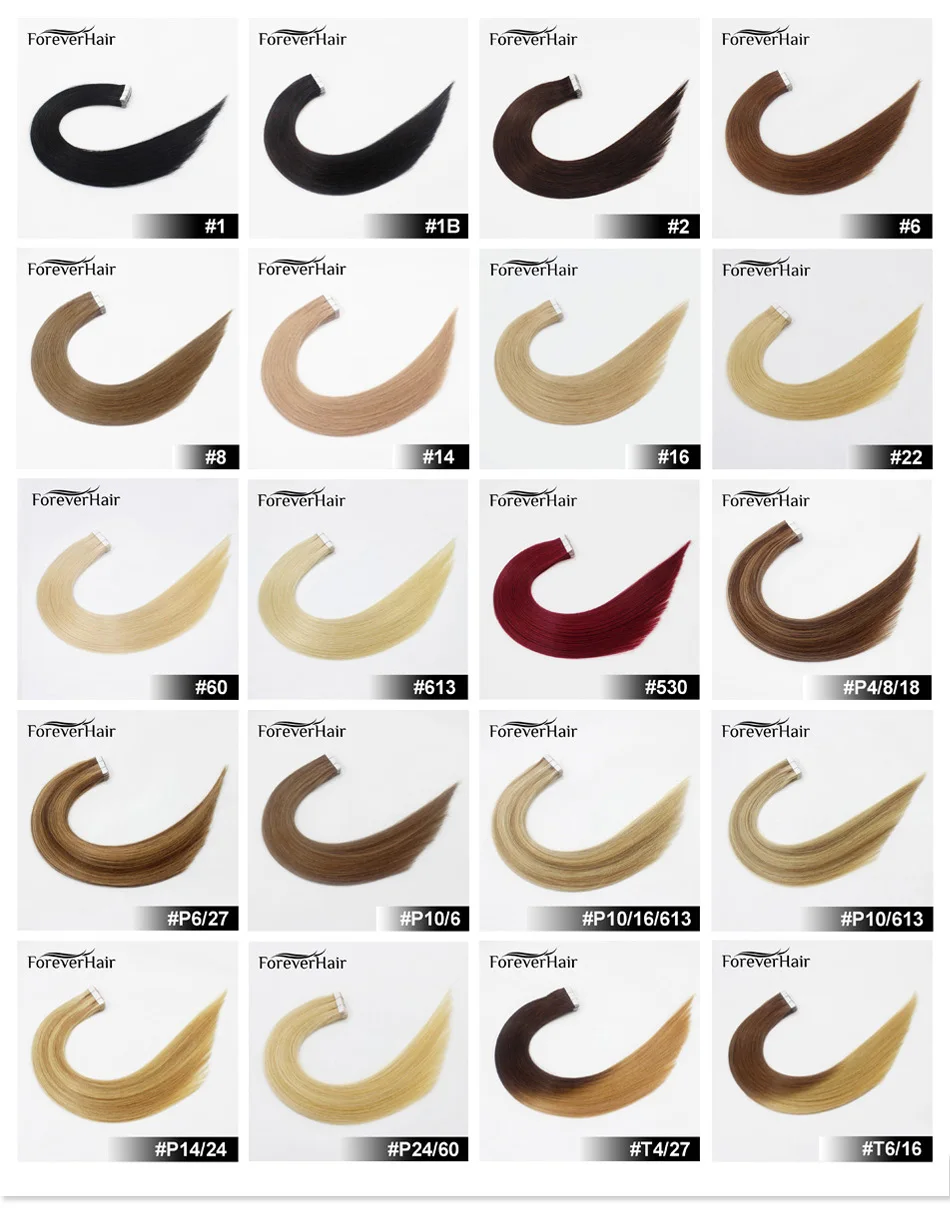 Накладные волосы FOREVER HAIR 2,0 г/шт., 18 дюймов, волосы Remy на ленте для наращивания, рояльный цвет, прямые европейские человеческие волосы для наращивания в салон