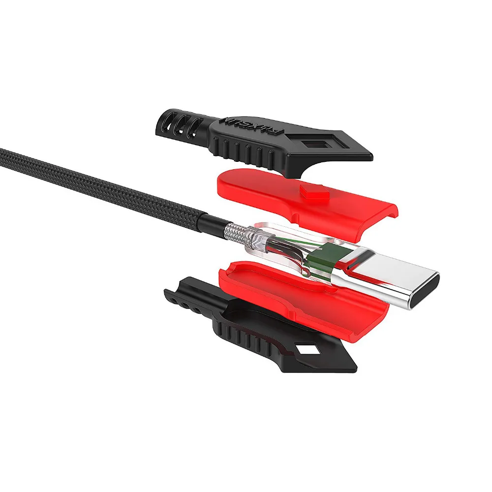 Foxsun [4 حزمة] USB نوع C تهمة كابل ، النايلون مضفر USB C كابل ل شحن والمزامنة الحبل شحن
