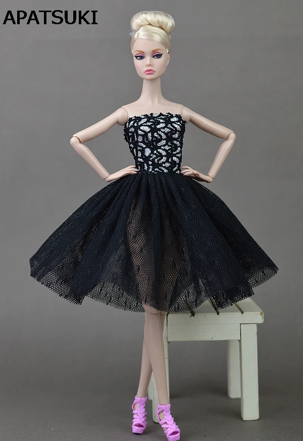Doll Accessories Black Little Dress For Barbie Doll Costume Off