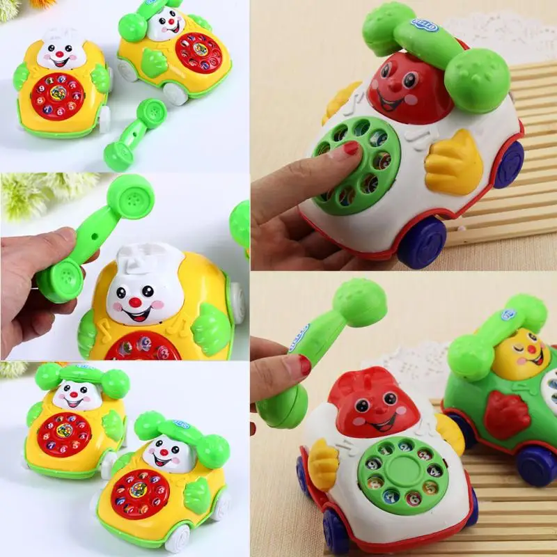 Cute Educational Developmental Cartoon Smile Face Toy Funny Plastic Automotive Simulation Phone Toy Baby Kids