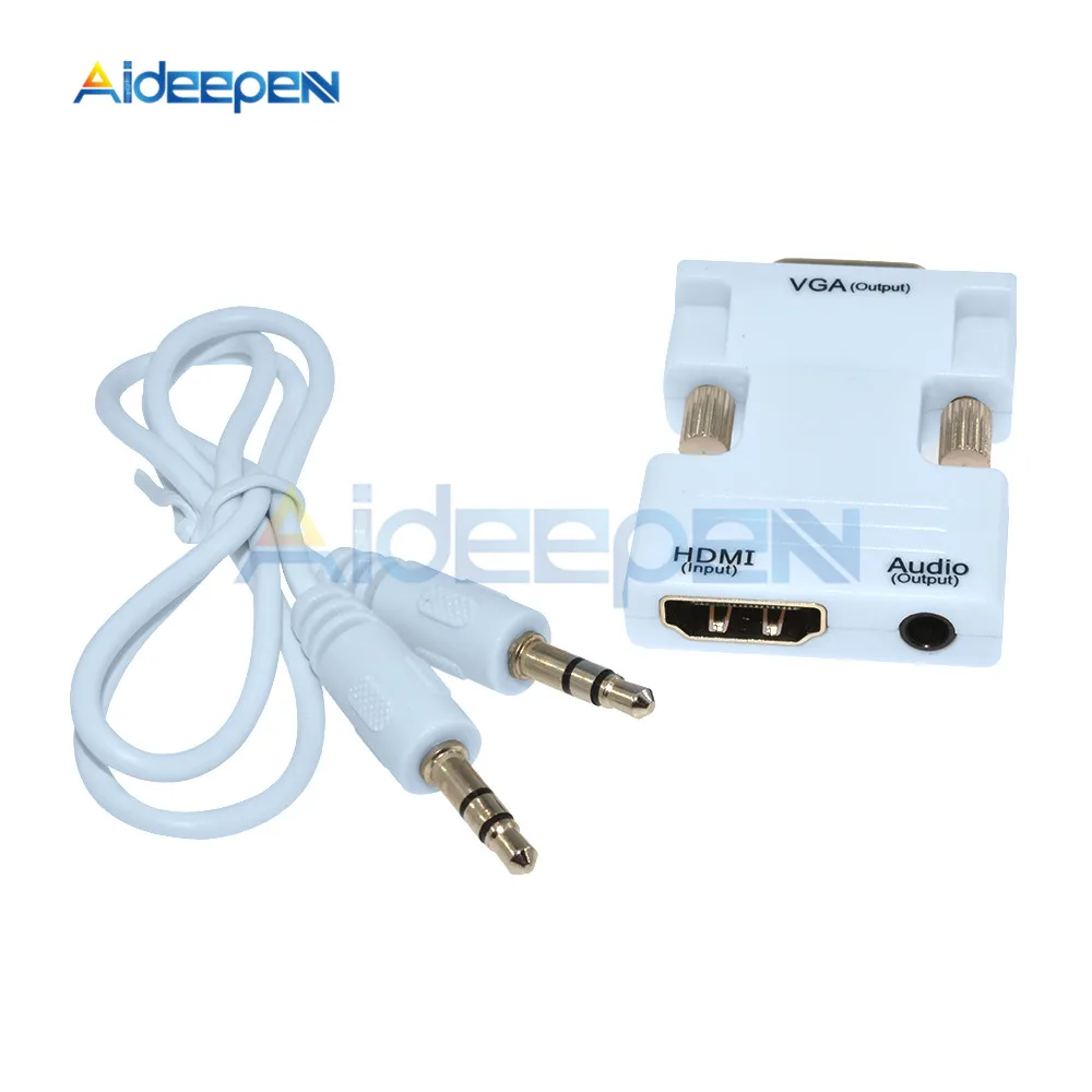 

1080P HDMI Male to VGA Female Adapter Digital To Analog Audio Video Converter for PC Laptop TV Box Projector With Audio Cable
