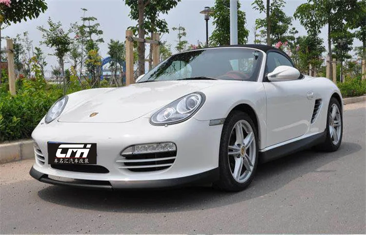 Подходит для Porsche Boxster 05-11 Передняя юбка для губ угольные плавники углеродного волокна хвосты крыло спойлер