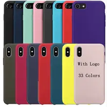 

Original Have LOGO official Case For Apple iphone X 6 6S 5 5S SE case For iPhone 6 6s 7 8 Plus Silicone cases cover + Retail Box