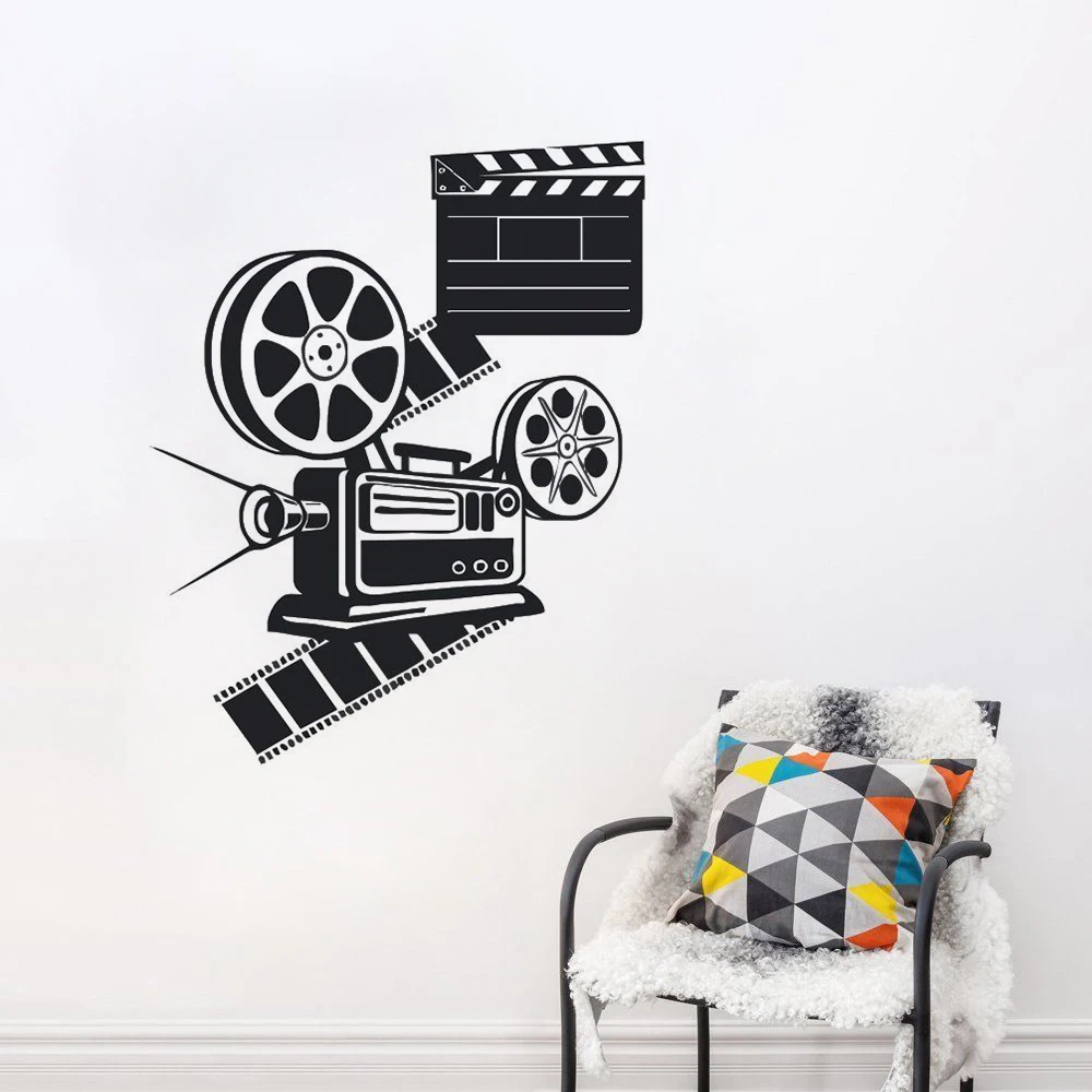 

Wall Decal Movie Lover Film Wall Stickers Cinema Room Decor Removable Vinyl Wall Mural Cinema Room Tools Home Decor B153