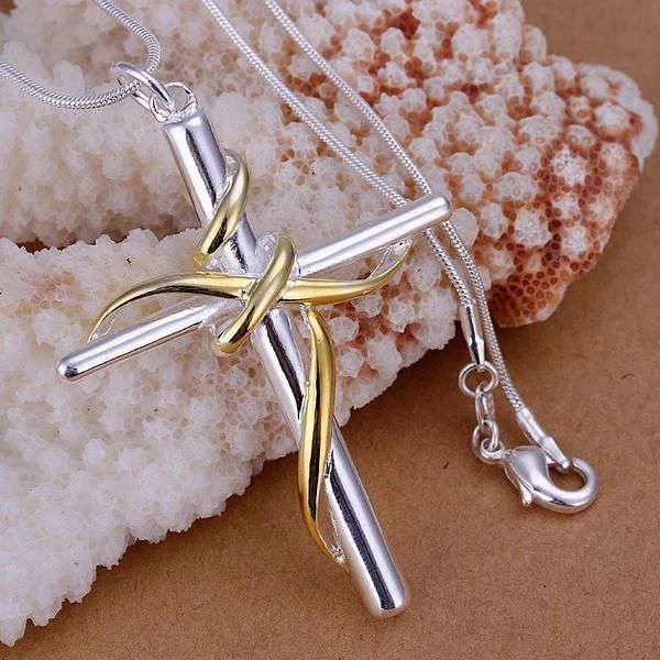 

925 jewelry silver plated Jewelry Pendant Fine Fashion Cute twisted cross Necklace Pendants Top Quality CP088