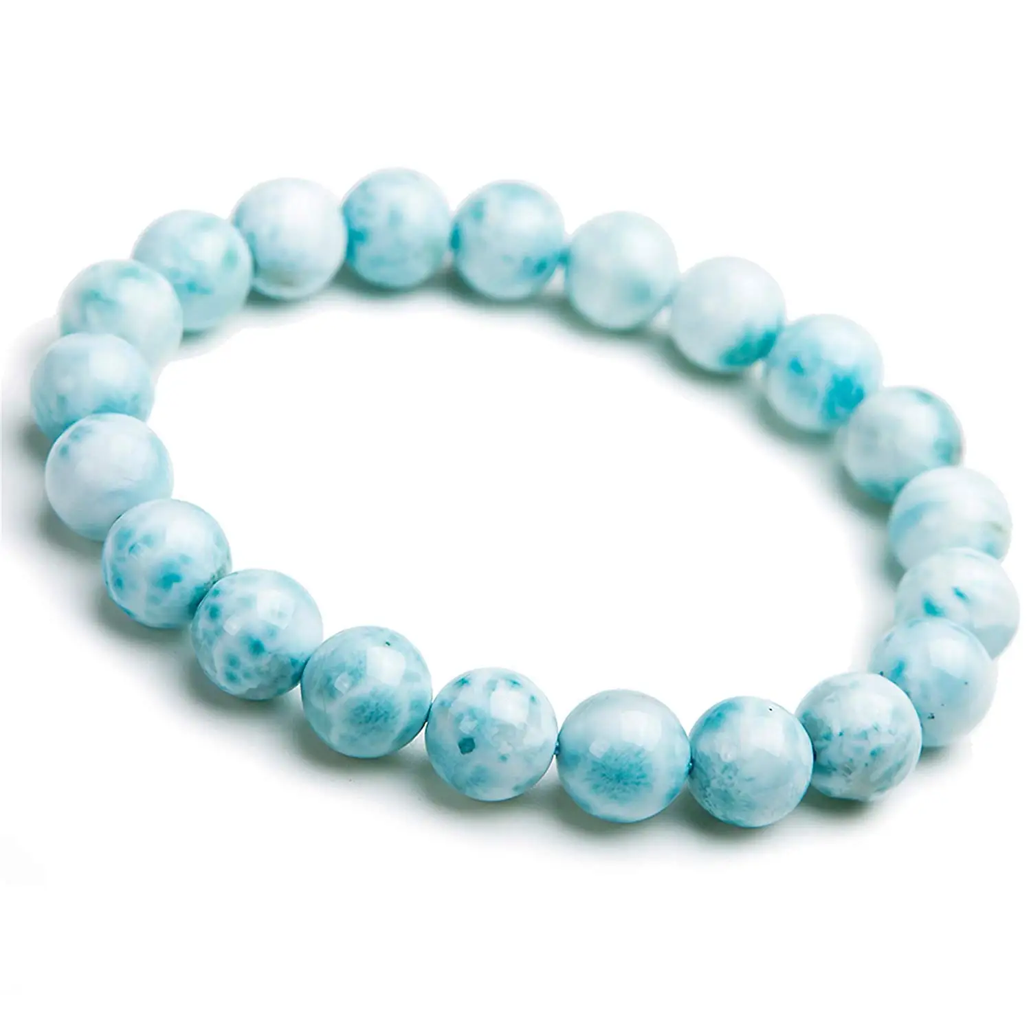 

Larimar Bracelets for Women Men Birthday Gift Water Pattern Blue Crystal Stone Gemstone 9mm Round Beads Bracelet Jewelry AAAA