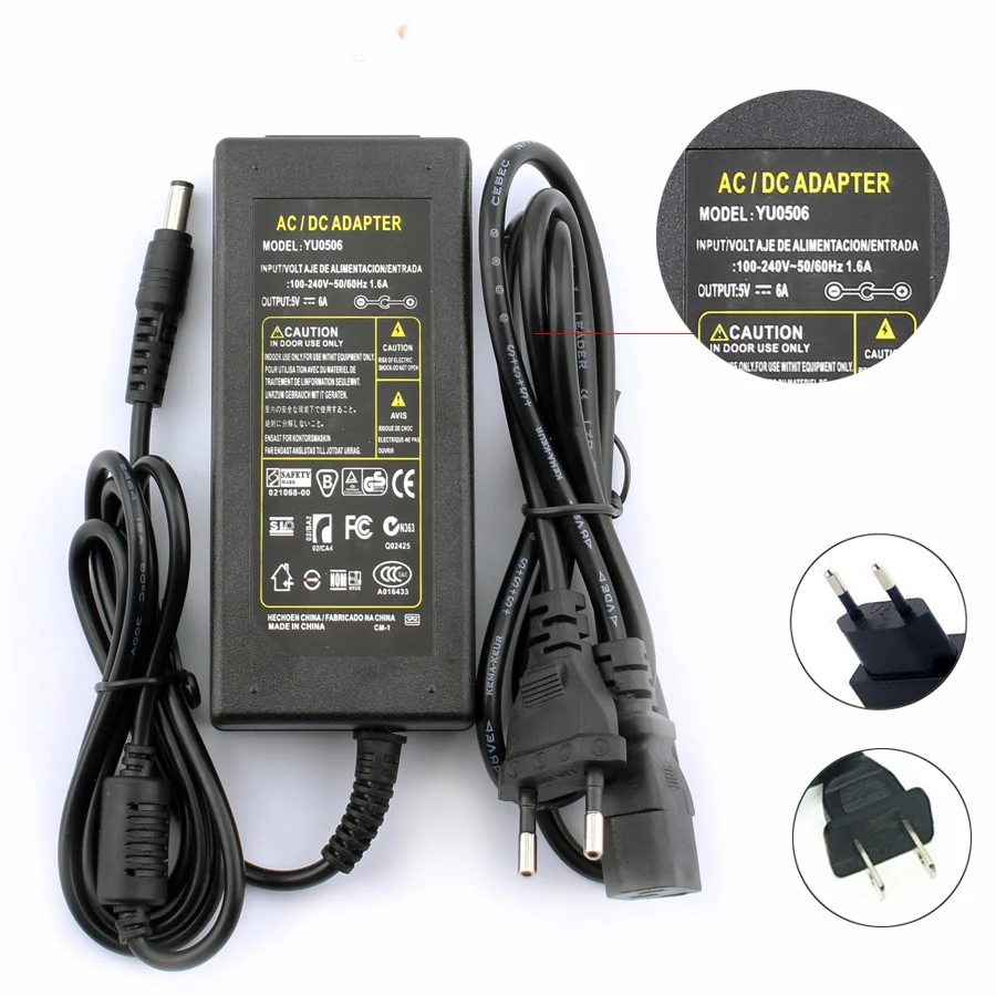 

Universal Power adapter 220v to 5v ac to dc Universal power adapter eu us plug 5V 1A 2A 3A 5A 6A 8A 5V For Led Strip Light Lamp