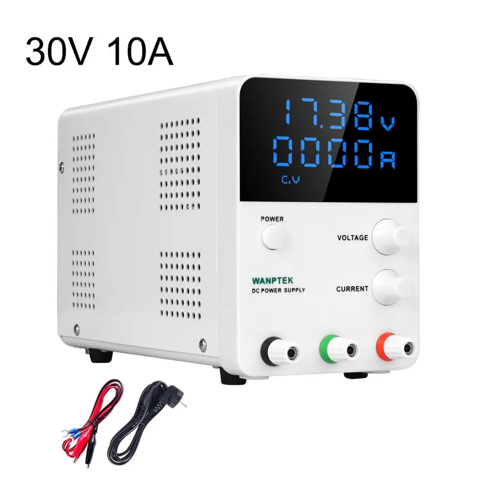 

6PCS/1box 4-Digits Switching DC Lab Power Supply Adjustable 30V 10A 220 v EU Plug Current Voltage Stabilizer Regulator Source