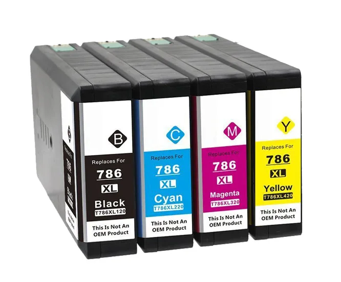 4 шт. чернильные картриджи совместимые с Epson 786 T786XL для рабочей силы Pro WF 4630 4640 5110 5690