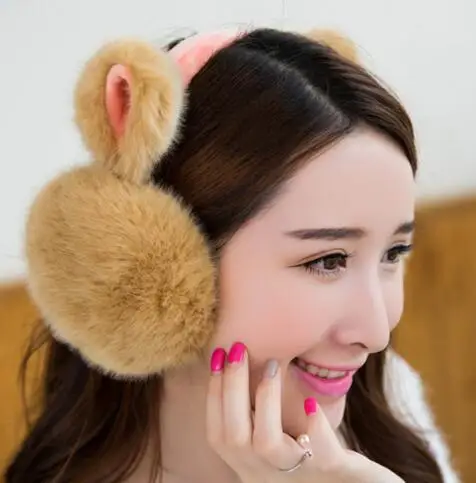 SuperB&G плюшевые Женская зимняя обувь Earmuff теплый наушники для девочек наушники искусственного меха кролика уха дизайн защита ушей наушники - Цвет: G