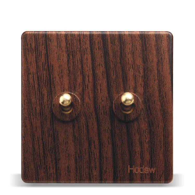 

Home - Wall Switch Socket 86 Wooden Paint Retro Switch Two Open Dual Control, PC 220V 10A