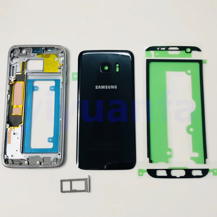 Для Samsung Galaxy S7 G930 G930F G930FD полноразмерный корпус средняя рамка Корпус Шасси Замена