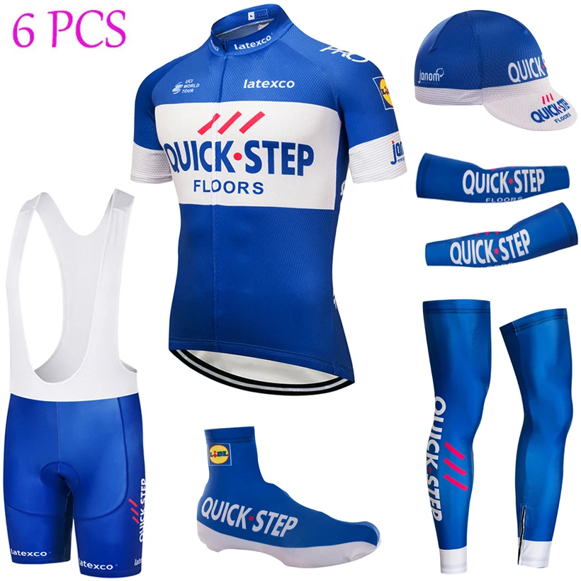 

2018 QUICK STEP Full cycling jersey Bike shorts suit with bike sleeve warmers shoes cover ropa ciclismo BICYCLE Maillot Culotte