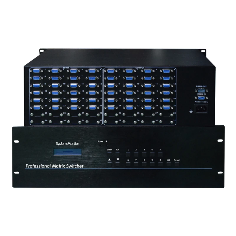 

24 input and 24 output VGA matrix swtich 24x24 video switcher RS232 IR remote control Auto Loop 1080P