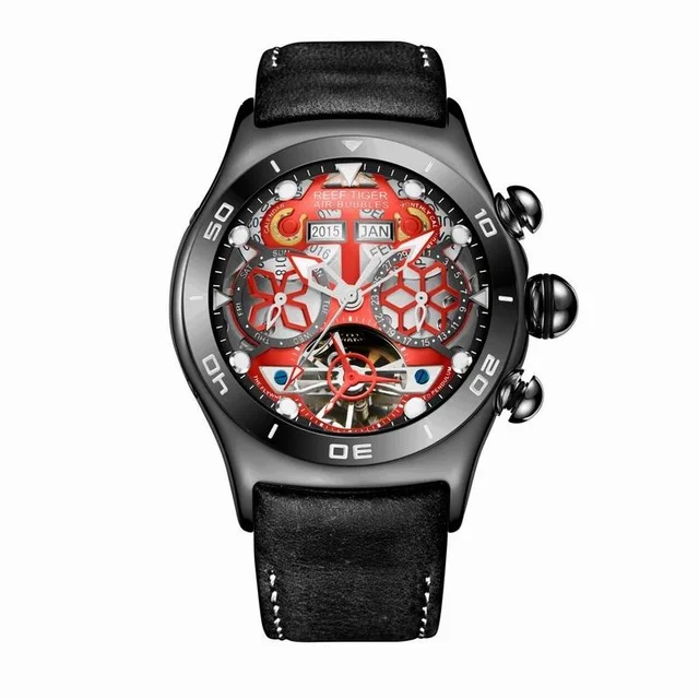 Мужские многофункциональные наручные часы Reef Tiger Aurora автоматические