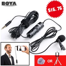 BOYA BY-M1 петличный микрофон Микрофон 6 м петличный стерео аудио Регистраторы интервью Клип микрофон для Nikon Canon DSLR iPhone 6S X