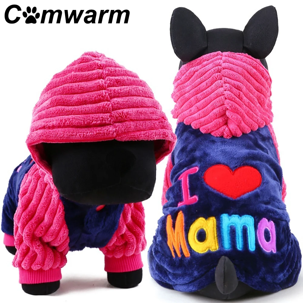 Comwarm Fashion I love papa and mama зимняя одежда для домашних собак Одежда для домашних питомцев, маленьких и больших пальто для собак для чихуахуа