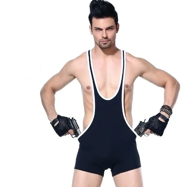 

Men's sexy wide side stereoscopic interlock underwear tight cotton low neck interlock underwear interlock bottom line tailored