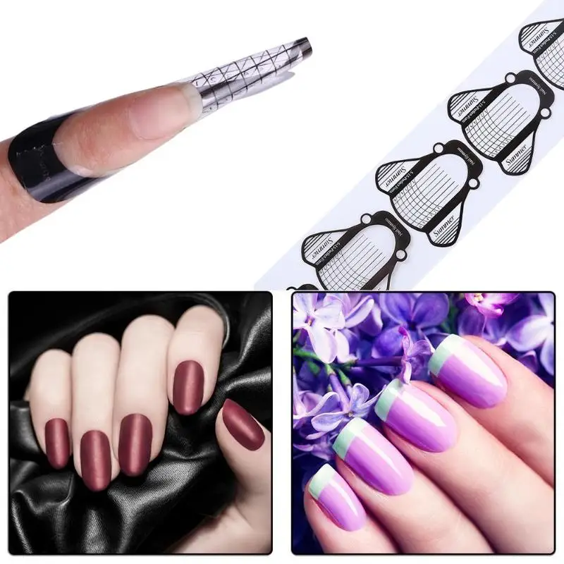 Набор форм для ногтей в форме пчелы, Французский акриловый УФ-гель, пластиковый наконечник для наращивания, трафарет для маникюра, ногтевого искусства, красота