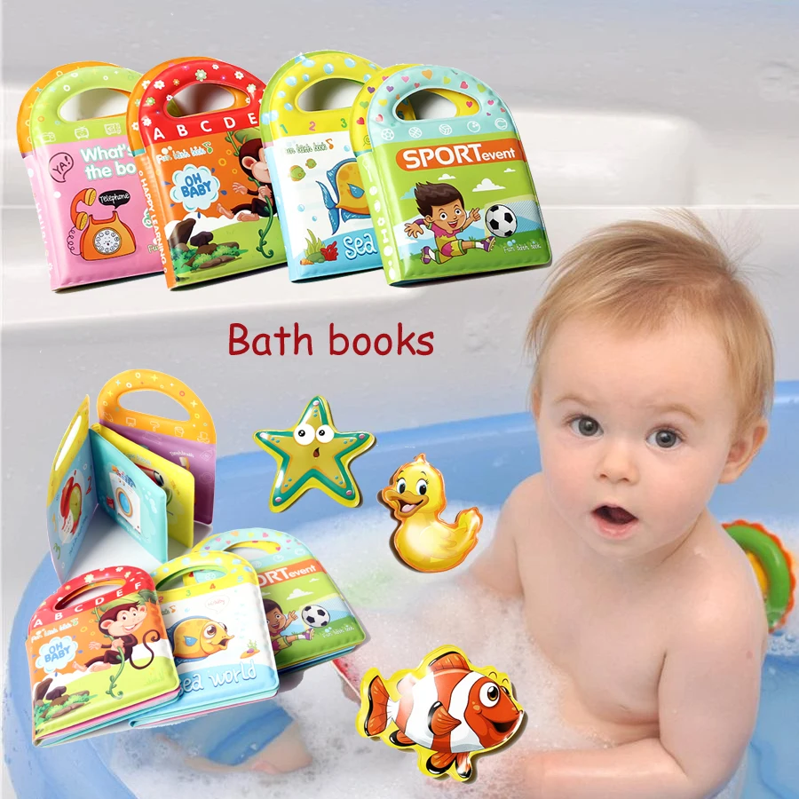 

Floating Baby Bath Time Waterproof Bathtub Books Kids portable Learning Bath Toys Educational Infant water Toys for Toddlers