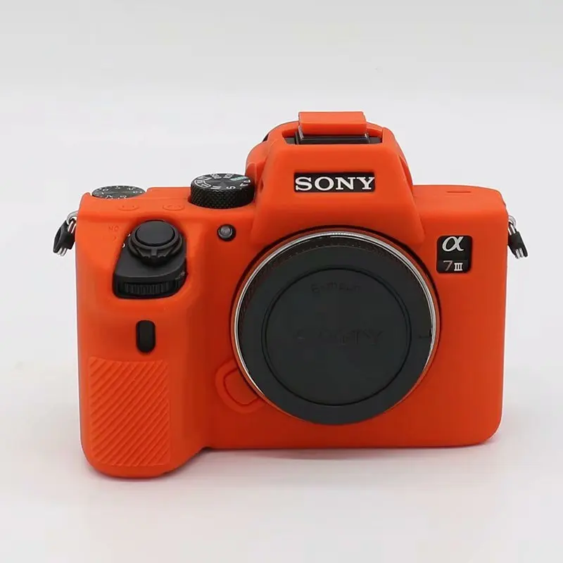 Силиконовая кожа брони чехол корпус протектор для sony A6300/A6400 A7R III/A7M3 A7RM3/A9 ILCE-9/A7R IV A7RM4/A7 II A7M2 - Цвет: A7R3 orange