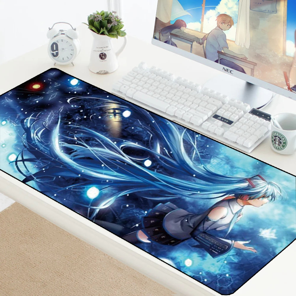 70x30cm XL Lockedge Large Gaming Mouse Pad Computer Gamer Anime Rubber Pad Keyboard Mouse Mats Desk Mousepad for PC Hatsune Miku