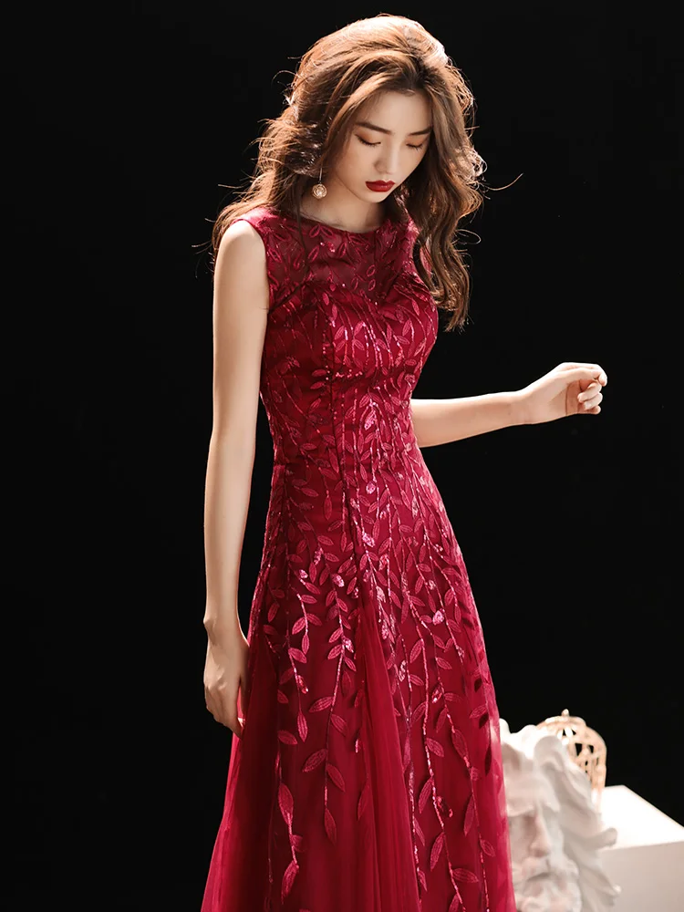 weiyin Wine Red Lace Evening Dresses Long 2019 Sleeveless Zipper Elegant Robe De Soiree Abendkleider Evening Prom Party Gown weiyin Wine Red Lace Evening Dresses Long 2019 Sleeveless Zipper Elegant Robe De Soiree Abendkleider Evening Prom Party Gown