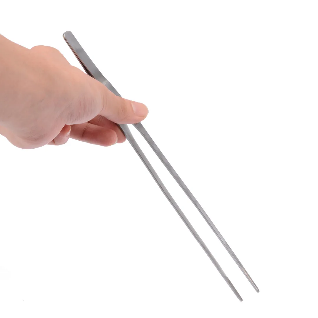 1pc Fish Tank Live Water Plant Tweezers Long Tongs Aquarium Stainless Steel Tweezer  27cm Length Elbow Stright