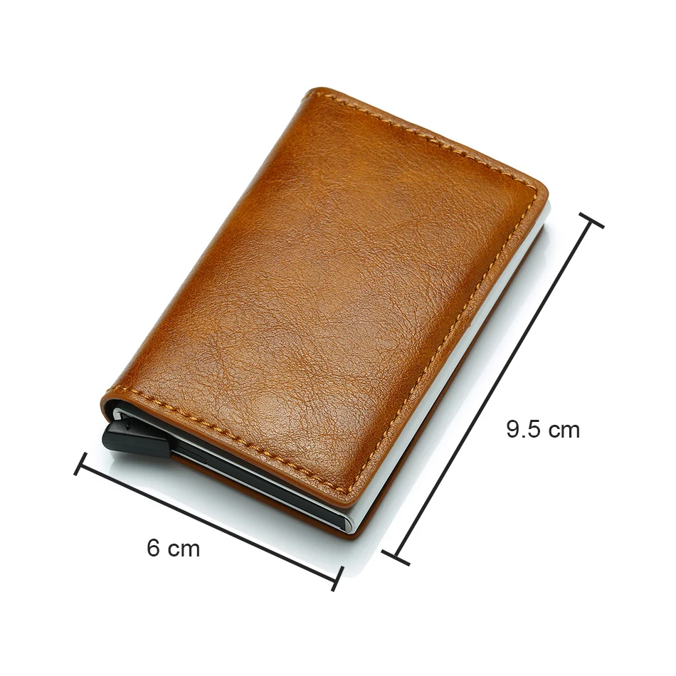 Top Quality Automatical Aluminium Rfid Wallet Men Money Bag Mini Purse Male Vintage Slim Card Holder Wallet Samll Smart Wallet