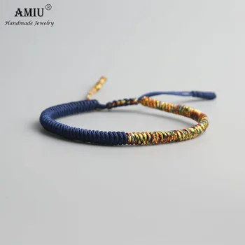 

AMIU Tibetan Buddhist Lucky Charm Tibetan Bracelets & Bangles For Women Men Handmade Knots Lovers Rope Christmas Gift Bracelet