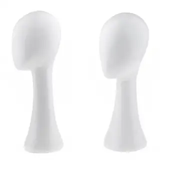 

2 Pieces White Fiberglass Baseball Caps Helmet Headband Hair Band Display Holder Wigs Making Dryer Stand Rack