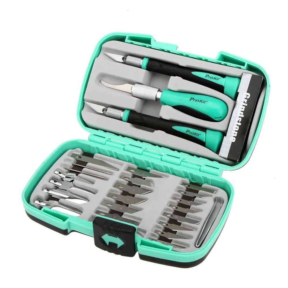 

Profession Kit PD-395A Carving Tools Steel Knife Detail Chisel Craft Tool 30pcs Set Paper Cutting Knife Woodcut