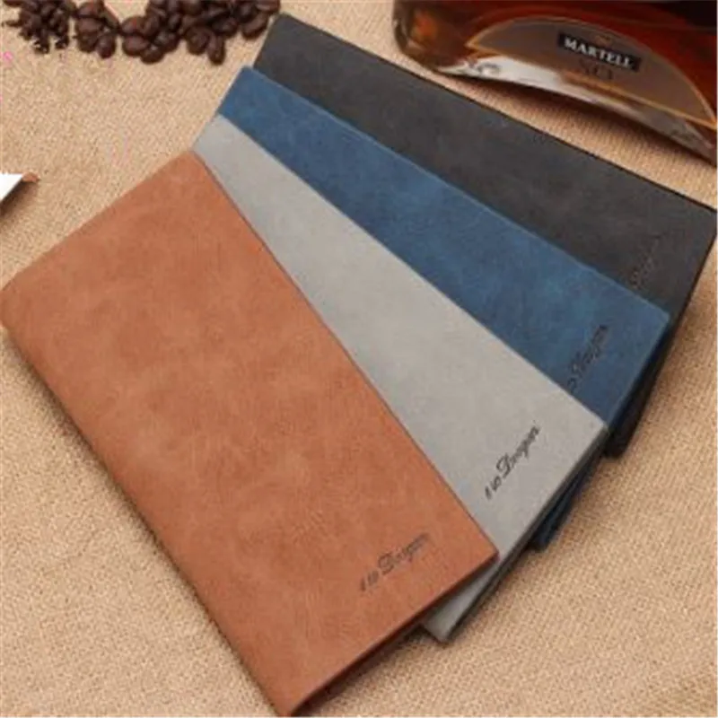 

Men's wallet frosted retro ultra-thin long soft leather wallet multi-clip wallet pocket