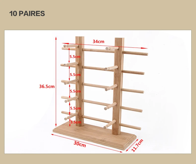 10 пар бамбуковых бар солнцезащитный экран стойка держатель очков для хранения очков для магазина стеклянные ювелирные украшения Чехлы и