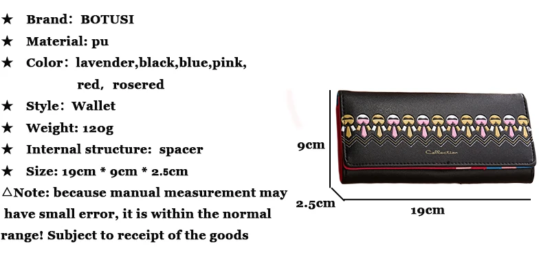 BOTUSI, женские кошельки, высокое качество, клатч, кошелек, длинный женский кошелек, Carteira Feminina, большая емкость, на молнии, карман для сотового телефона